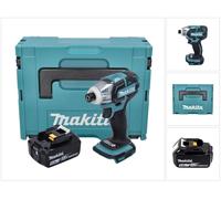 Makita DTS 141 T1J Visseuse à impulsions sans fil 18 V 40 Nm 1/4" Brushless + 1x batterie 5,0 Ah + Makpac - sans chargeur