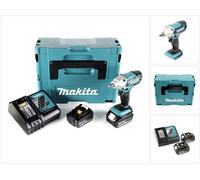 Makita DTW 190 RMJ 18V Li-Ion Boulonneuse à chocs sans fil + Boîtier Makpac + 2x Batteries BL 1840 4,0 Ah avec pointeur-LED + Chargeur rapide DC 18 RC