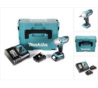 Makita DTW 190 RYJ 18V Li-Ion Boulonneuse à chocs sans fil avec boîtier Makpac + 2x Batteries BL 1820 2,0 Ah + Chargeur rapide DC 18 RC