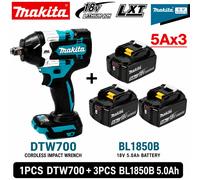Makita DTW700 hocs sans fil 18V sans balais 700 Nm, clé électrique professionnelle à embout carré de 1/2 pouce avec arrêt automatique, compatible avec BL1830 BL1840 BL1850 BL1860B, entrepôt UE