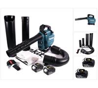 Makita DUB 363 M2V Souffleur / aspirateur de feuilles à batterie 36 V ( 2x 18 V ) Brushless + kit d'aspiration + 2x batterie 4,0 Ah - sans chargeur