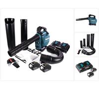 Makita DUB 363 PG2V Souffleur / aspirateur de feuilles à batterie 36 V ( 2x 18 V ) Brushless + kit d'aspiration + 2x batterie 6,0 Ah + double chargeur
