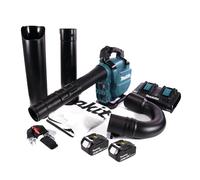 Makita DUB 363 PM2V Souffleur / aspirateur de feuilles à batterie 36 V ( 2x 18 V ) Brushless + kit d'aspiration + 2x batterie 4,0 Ah + chargeur double
