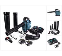 Makita DUB 363 PM2V Souffleur / aspirateur de feuilles à batterie 36 V ( 2x 18 V ) Brushless + kit d'aspiration + 2x batterie 4,0 Ah + chargeur double