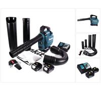 Makita DUB 363 RG2V Souffleur / aspirateur de feuilles à batterie 36 V ( 2x 18 V ) Brushless + kit d'aspiration + 2x batterie 6,0 Ah + chargeur