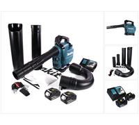 Makita DUB 363 RM2V Souffleur / aspirateur de feuilles à batterie 36 V ( 2x 18 V ) Brushless + kit d'aspiration + 2x batterie 4,0 Ah + chargeur