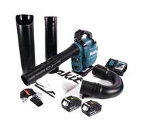Makita DUB 363 RM2V Souffleur / aspirateur de feuilles à batterie 36 V ( 2x 18 V ) Brushless + kit d'aspiration + 2x batterie 4,0 Ah + chargeur
