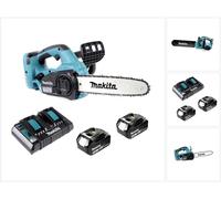Makita DUC 302 30cm Tronçonneuse d'élagage sans fil avec 2 x 18 V = 36 V de Puissance + 2x Batteries BL 1840 + Chargeur DC 18 RD