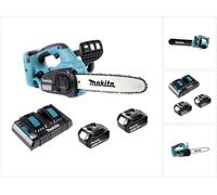 Makita DUC 302 PF2 Tronçonneuse d'élagage sans fil 30 cm 36V ( 2x18V ) + 2x Batteries 3,0 Ah + Double chargeur