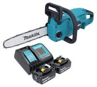 Makita DUC 307 ST2X3 Tronçonneuse à chaîne sans fil 18 V 30 cm Brushless + 2x batterie 5,0 Ah + chargeur