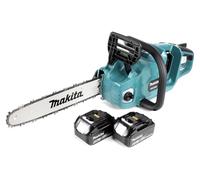 Makita DUC 353 M2 Tronçonneuse à chaîne sans fil 36V ( 2x18V ) Brushless 35 cm + 2x 4,0 Ah batterie - sans chargeur