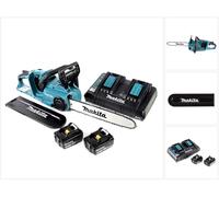 Makita DUC 353 PF2 Tronçonneuse à chaîne sans fil 36V ( 2x18V ) Brushless 35 cm + 2x 3,0 Ah batterie + chargeur double
