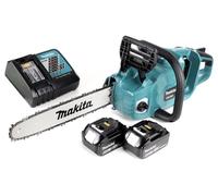 Makita DUC 353 RG2 Tronçonneuse à chaîne sans fil 36V ( 2x18V ) Brushless 35 cm + 2 x 6,0 Ah batterie + chargeur