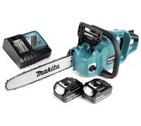 Makita DUC 353 RT2 Tronçonneuse à chaîne sans fil 36V ( 2x18V ) Brushless 35 cm + 2x 5,0 Ah batterie + chargeur