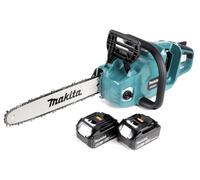 Makita DUC 353 T2 Tronçonneuse à chaîne sans fil 36V ( 2x18V ) Brushless 35 cm + 2x 5,0 Ah batterie - sans chargeur