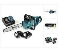 Makita DUC 355 RG2 Tronçonneuse à chaîne sans fil 36V ( 2x18V ) Brushless 35 cm + 2x 6,0 Ah batterie + chargeur