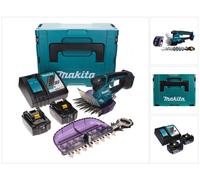 Makita DUM 604 RFXJ Cisailles à gazon sans fil 18 V avec lame pour gazon et arbustes + 2 batteries 3,0 Ah + chargeur + Makpac