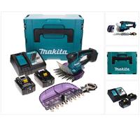Makita DUM 604 RGXJ Cisailles à gazon sans fil 18 V avec lame pour gazon et arbustes + 2 batteries 6,0 Ah + chargeur + Makpac