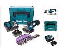 Makita DUM 604 RT1XJ Cisailles à gazon sans fil 18 V avec lame pour gazon et arbustes + 1 batterie 5,0 Ah + chargeur + Makpac