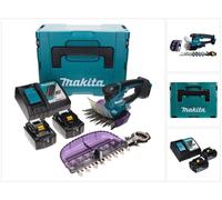 Makita DUM 604 RTXJ Cisaille à gazon sans fil 18 V avec lame pour gazon et arbustes + 2 batteries 5,0 Ah + chargeur + Makpac