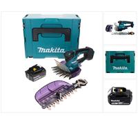 Makita DUM 604 T1XJ Cisailles à gazon sans fil 18 V avec lame pour gazon et arbustes + 1 batterie 5,0 Ah + Makpac - sans chargeur