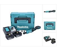 Makita DWR 180 RTJ Visseuse à cliquet sans fil 18 V 47,5 Nm 1/4'' 3/8'' + 2x batterie 5,0 Ah + chargeur + Makpac