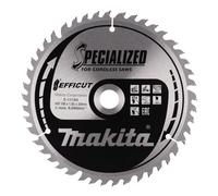 Makita Lame carbure EFFICUT 190 mm pour bois Ø20 mm 45 dents 1,85 mm pour scies radiales à batterie
