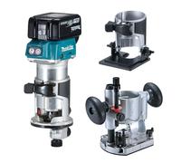 Makita - Fraiseuse combinée sans fil 18V 35 mm avec accessoires, 2 batteries 5,0 Ah, chargeur DRT50RTJX2