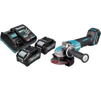 Makita GA 047 GM201 Meuleuse d'angle sans fil 40 V max. 125 mm X-LOCK Brushless + 2x batterie 4,0 Ah + chargeur