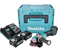 Makita GA 047 GM201 Meuleuse d'angle sans fil 40 V max. 125 mm X-LOCK Brushless + 2x batterie 4,0 Ah + chargeur + Makpac