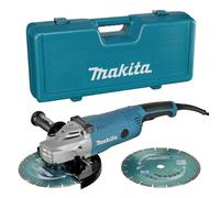 Makita GA9020RFK3 - Meuleuses D'angle - 2 Disques Diamant Dans Coffret - Softstart - 2200W - 230 Mm - Softstart