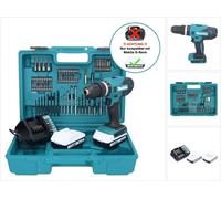 Makita HP488DAEX1 Perceuse à percussion sans fil avec kit d'embouts, 18V 1,5Ah Li-Ion + 2. batteries, coffret inclus