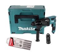Makita HR 2631 FTJ Marteau combiné 800 W 2,4 J SDS Plus + mandrin à serrage rapide + 5 pcs. jeu de forets + Makpac