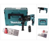 Makita HR 2631 FTJ Marteau combiné 800 W 2,4 J SDS Plus + mandrin à serrage rapide + 5 pcs. jeu de forets + Makpac