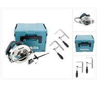 Makita HS 7601 J 190 mm Scie circulaire 1200 W + Lame de scie + 2x Pinces à vis + Makpac