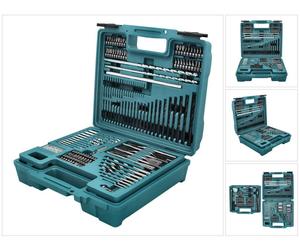 Makita - Jeu de tournevis, forets à embouts, douilles et scies cloches - Fraise conique, foret forestier - 212 pièces - torx, phillips, pozidriv, hex, slot, square - Hexagonal