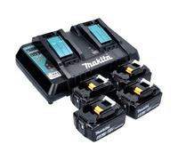 Makita Pack de batteries 199485-6 18 V Li-ion 4 batteries 6,0 Ah + chargeur