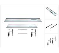 Makita Kit de rails de guidage Rail de guidage 1400mm + rail de guidage 1000mm + 2x connecteurs de rails de guidage + 2x serre-joints