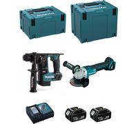 MAKITA Kit DLX2125MJ1B (DGA504 + DHR171 + 2 x 4.0 Ah + DC18RC + MAKPAC 3 + MAKPAC 4)