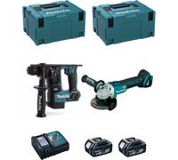MAKITA Kit DLX2125TJ1B (DGA504 + DHR171 + 2 x 5.0 Ah + DC18RC + 2 x MAKPAC 3)