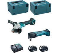 MAKITA Kit DLX2154TJ1 (DGA504 + DTM51 + 2 x 5.0 Ah + DC18RC + 2 x MAKPAC 3)