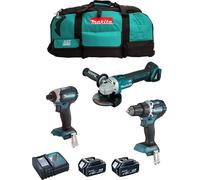 MAKITA Kit DLX3125TX1 (DDF484 + DTD153 + DGA506 + 2 x 5.0 Ah + DC18RC + Tasche)