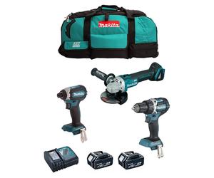 MAKITA Kit DLX3125TX1 (DDF484 + DTD153 + DGA506 + 2 x 5.0 Ah + DC18RC + Tasche)