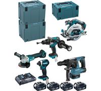 Makita Kit DLX5038PTJ (DTD154 + DGA506 + DHR243 + DHS680 + DHP481) ensemble de machines