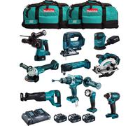 MAKITA Kit MK1002 (DHP481+ DHR243+ DGA504+ DTD152+ DJV182+ DSS610+ DJR186+ DBO180+ DTM51+ DML802+ 3x5,0Ah + DC18RD + 2xLXT600)