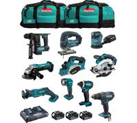 MAKITA Kit MK1003 (DHP482+ DTD152+ DHR171+ DGA452+ DJR183+ DBO180+ DJV180+ DSS610+ DML815+ DKP180+ 3x3,0Ah + DC18RD+ 2xLXT600)