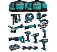 MAKITA Kit MK1101 11 Outils 18V 3 Batteries 5 0 Ah Chargeur 2 Trolleys