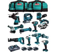 MAKITA Kit MK1102 (DHP481+DHR243+ DGA504+ DTD152+ DJV182+ DSS610+ DJR186+ DBO180+ DTM51+ DML802+ DTW285+3x5,0Ah+DC18RD+2xLXT600)