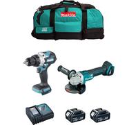 MAKITA Kit MK217 (DHP486 + DGA504 + 2 x 5.0 Ah + DC18RC + LXT600)