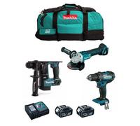MAKITA Kit MK301 (DDF482 + DHR171 + DGA504 + 2 x 5.0 Ah + DC18RC + LXT600)